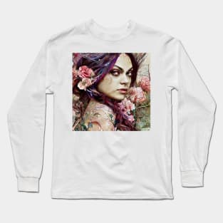 Mila with roses Long Sleeve T-Shirt